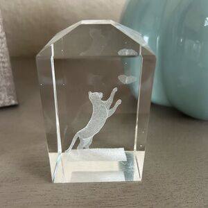 Crystal Cat paperweight